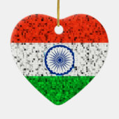 インドの旗のグリッターのオーナメント セラミックオーナメント (裏面)