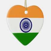 インドの旗のハート セラミックオーナメント (右)