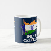 インドの旗のブラシの打撃が付いているインドのコオロギ コーヒーマグカップ (正面右)