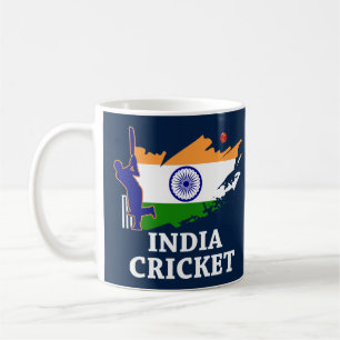 インドの旗のブラシの打撃が付いているインドのコオロギ コーヒーマグカップ