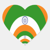 インドの旗の万華鏡: 無限の統一と愛国心 ハートシール (正面)