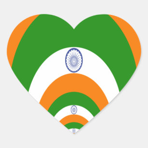 インドの旗の万華鏡: 無限の統一と愛国心 ハートシール