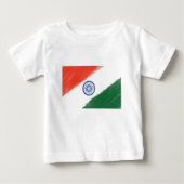 インドの旗の旗のインドの国民の国の国家 ベビーTシャツ (正面)
