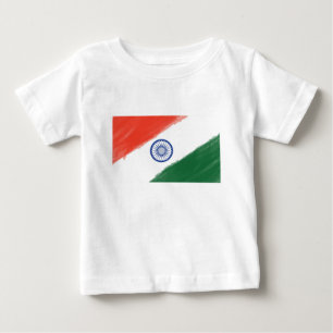 インドの旗の旗のインドの国民の国の国家 ベビーTシャツ