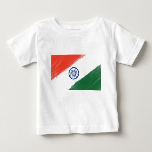 インドの旗の旗のインドの国民の国の国家 ベビーTシャツ (正面)