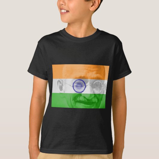 インドの旗のGandhi Tシャツ (正面)