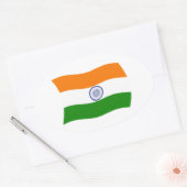 インドの旗ステッカー 楕円形シール (封筒)