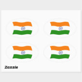 インドの旗ステッカー 楕円形シール (シート)