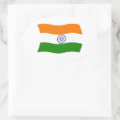 インドの旗ステッカー 楕円形シール (バッグ)