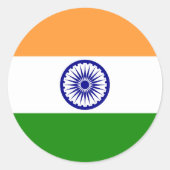 インドの旗 ラウンドシール (正面)