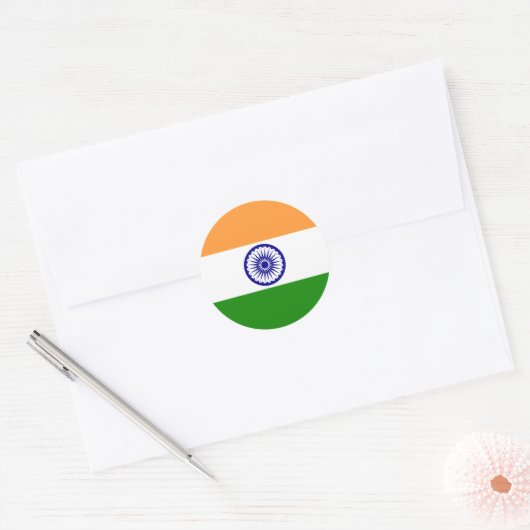 インドの旗 ラウンドシール (封筒)
