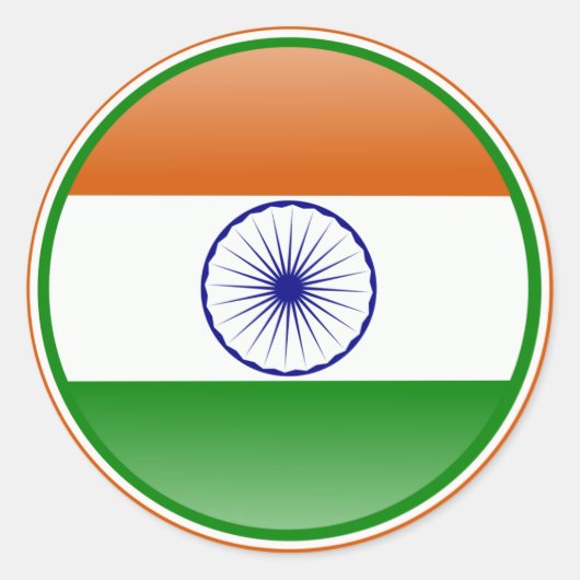 インドの旗 ラウンドシール (正面)