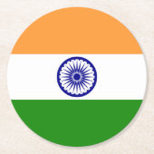 インドの旗 ラウンドペーパーコースター (正面)
