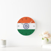インドの旗 ラウンド壁時計 (ホーム)