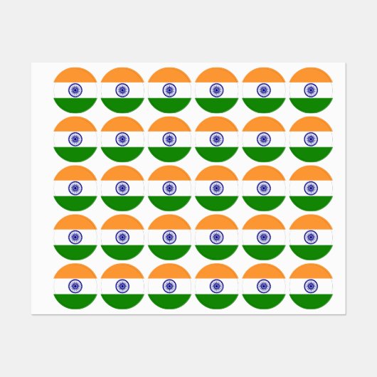 インドの旗 ラベル (シート)