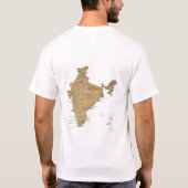 インドの旗 + 地図 + 文字のTシャツ Tシャツ (裏面)