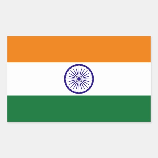 インドの旗 長方形シール (正面)
