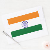 インドの旗 長方形シール (封筒)