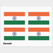 インドの旗 長方形シール (シート)