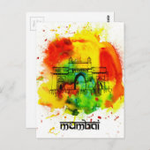 インドの明るい水色のムンバイの門 ポストカード (正面/裏面)