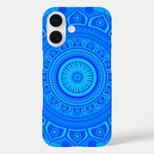インドの曼荼羅 ブルー Case-Mate iPhoneケース (裏面)