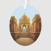 インドの未来的な大都市を垣間見る オーナメント (正面)