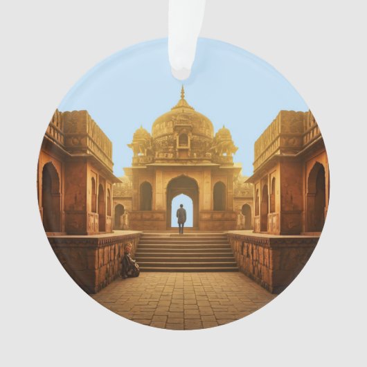 インドの未来的な大都市を垣間見る オーナメント (正面)