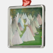 インドの村およびペンドルトンの眺め メタルオーナメント (左)