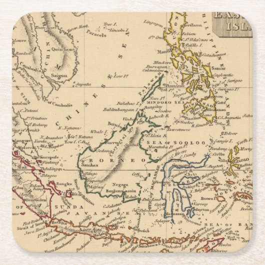 インドの東の島 スクエアペーパーコースター (正面)
