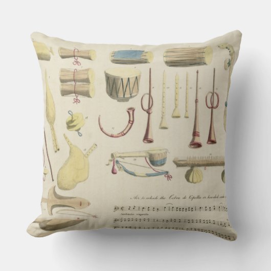 インドの楽器は、「Orientaからの23をめっきします クッション (正面)