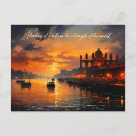 インドの油彩画の旧市街の玄関口 ポストカード