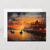 インドの油彩画の旧市街の玄関口 ポストカード (正面/裏面)