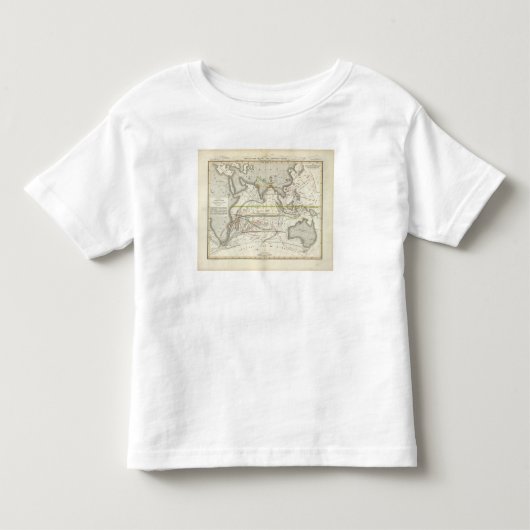 インドの海の物理的な地図 トドラーTシャツ (正面)