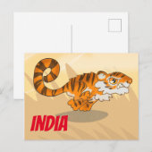 インドの漫画タイガー ポストカード (正面/裏面)