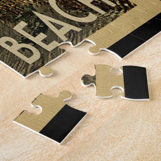 インドの石のビーチのヴィンテージ旅行 ジグソーパズル (側面)