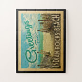 インドの石のビーチのヴィンテージ旅行 ジグソーパズル (縦)