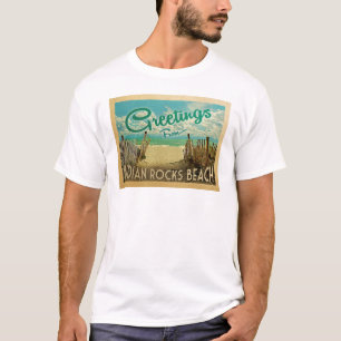 インドの石のビーチのヴィンテージ旅行 Tシャツ