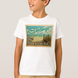 インドの石のビーチのヴィンテージ旅行 Tシャツ