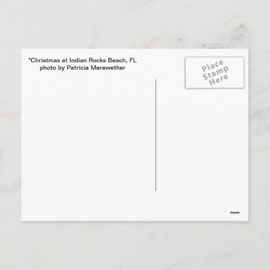 インドの石ビーチ、フロリダのクリスマス シーズンポストカード (裏面)