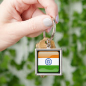 インドの磨かれた旗 キーホルダー (手)