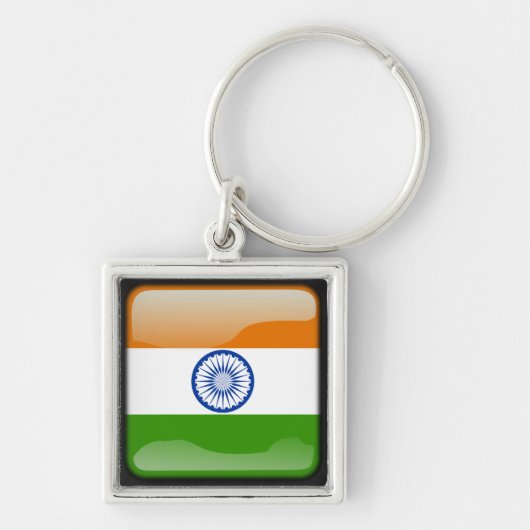 インドの磨かれた旗 キーホルダー (正面)