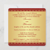 インドの神ガネ品亮色ゴールドの巻き紙婚約招待状 招待状 (裏面)