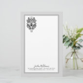 インドの種族のオオカミは|あなたの名前を加えます 便箋 (スタンド正面)