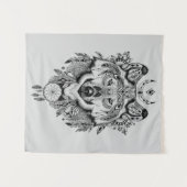 インドの種族のオオカミ タペストリー (正面(横))