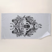 インドの種族のオオカミ ビーチタオル (正面)