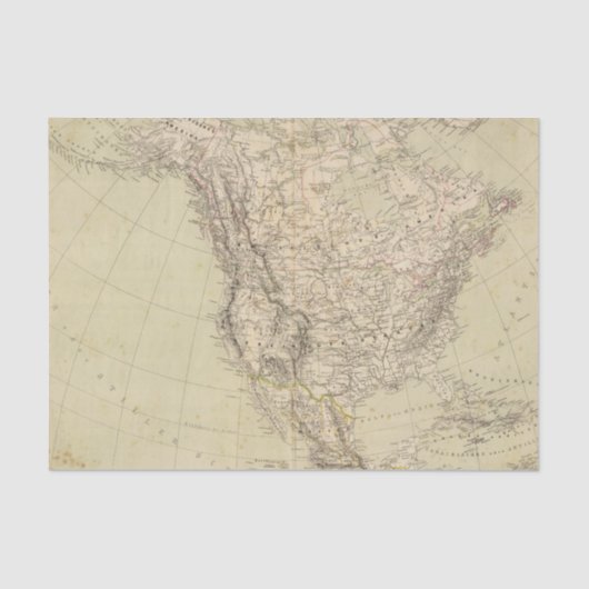 インドの種族を示す北アメリカの地図書の地図 薄葉紙 (正面)