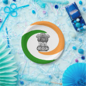 インドの紋章付き外衣 ペーパープレート (パーティー)