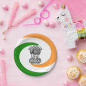 インドの紋章付き外衣 ペーパープレート (パーティー)