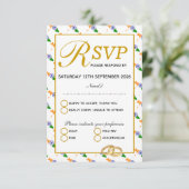 インドの結婚お祝いRSVP応答カード 出欠カード (スタンド正面)