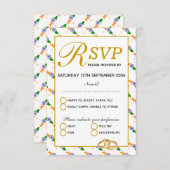 インドの結婚お祝いRSVP応答カード 出欠カード (正面/裏面)